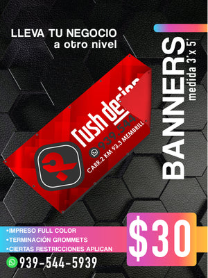 Banners Lona 3’’x5’’