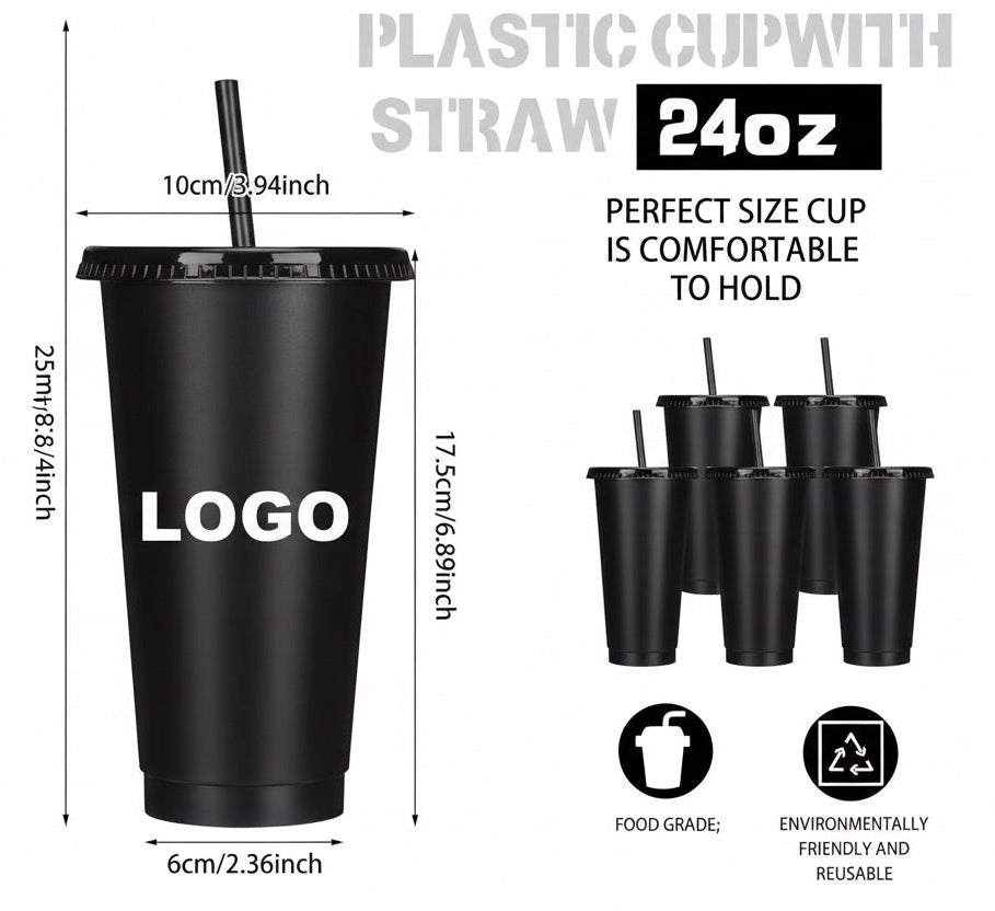 5 unidades de vasos plásticos personalizados