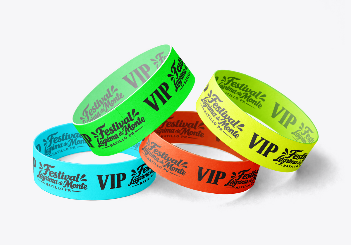 Pulseras de papel 3/4" Impresas Personalizadas